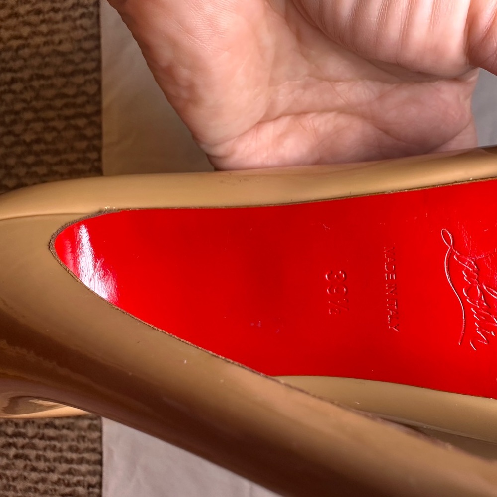 Christian Louboutin Nude Peep-Toe Pumps - Picture 3 of 8